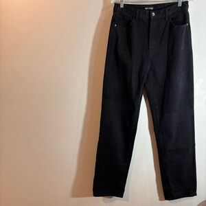 PRETTY LITTLE THING Sz 12 UK (US 8) High Rise Straight Leg Black Jeans NEW